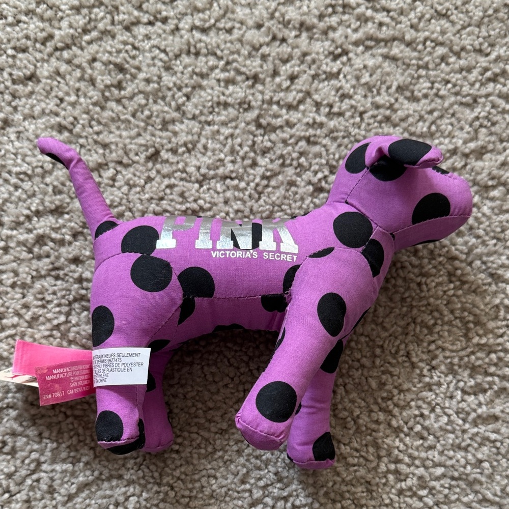 Victoria's Secret Purple Plush Dog with Black Dots